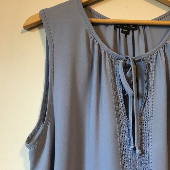 Vintage le chateau Canadian Made Pale Lavender Tie Up Crochet Lace Tank - Picture 6 of 14